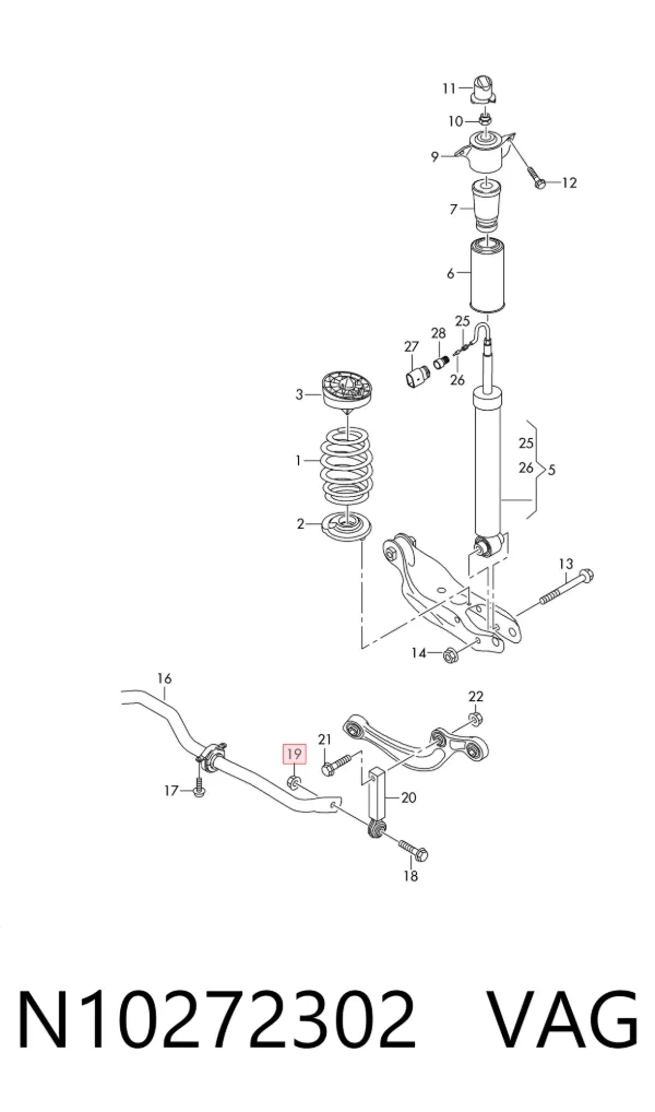 Parafuso (porca) de fixação N10272302 VAG