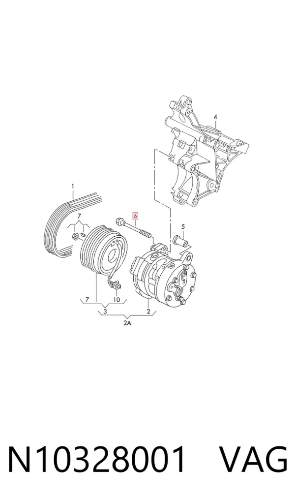 Parafuso do coxim de chassi de carroçaria N10328001 VAG