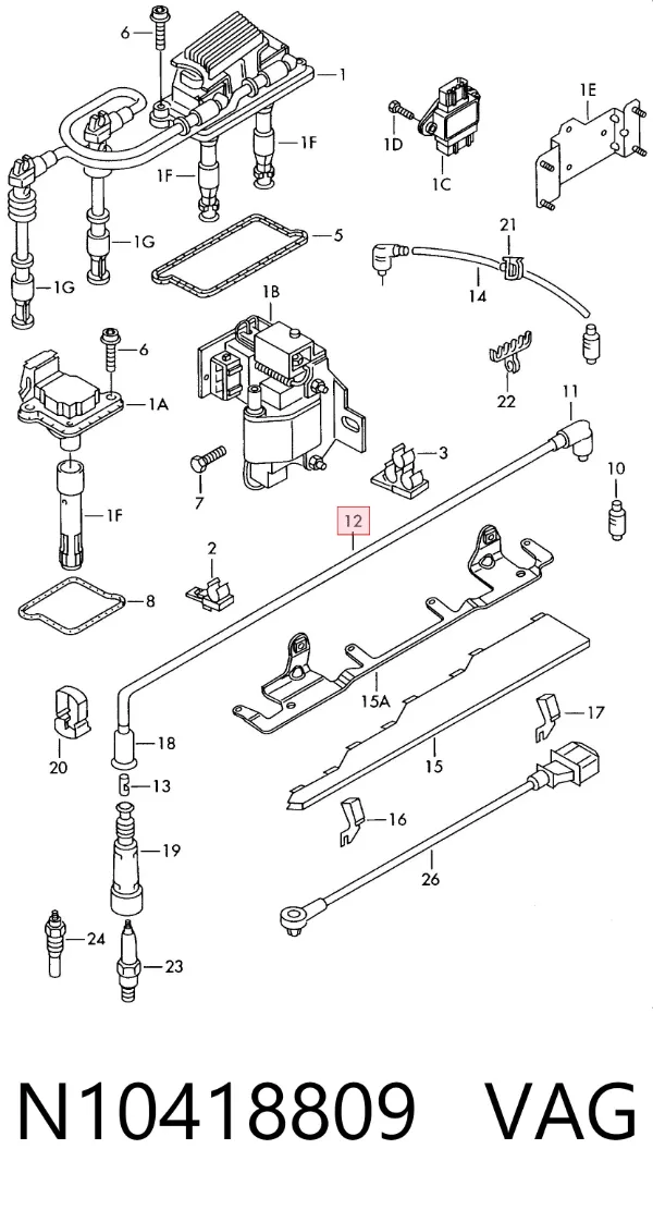 Fios de alta voltagem, kit N10418809 VAG