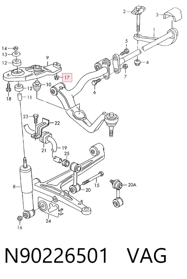 Parafuso (porca) de fixação N90226501 VAG