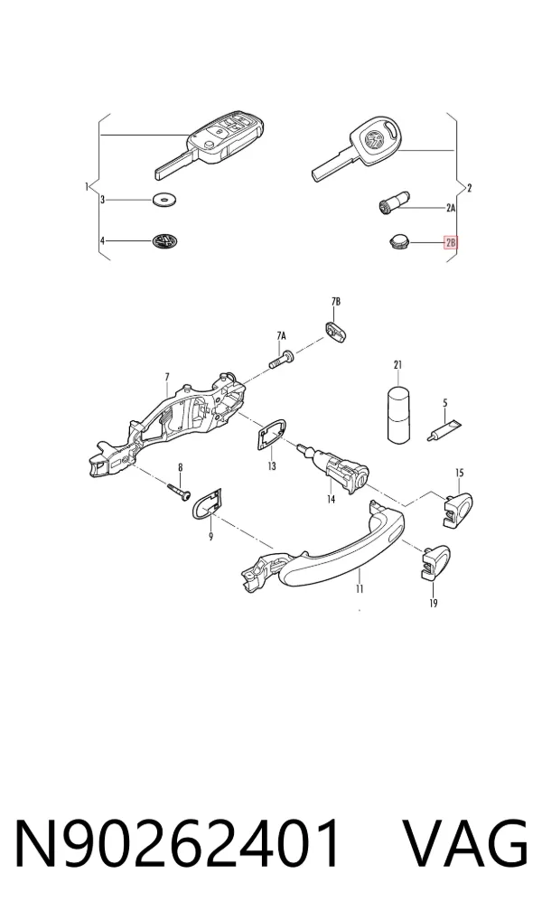 Pilha seca de berloque N90262401 VAG