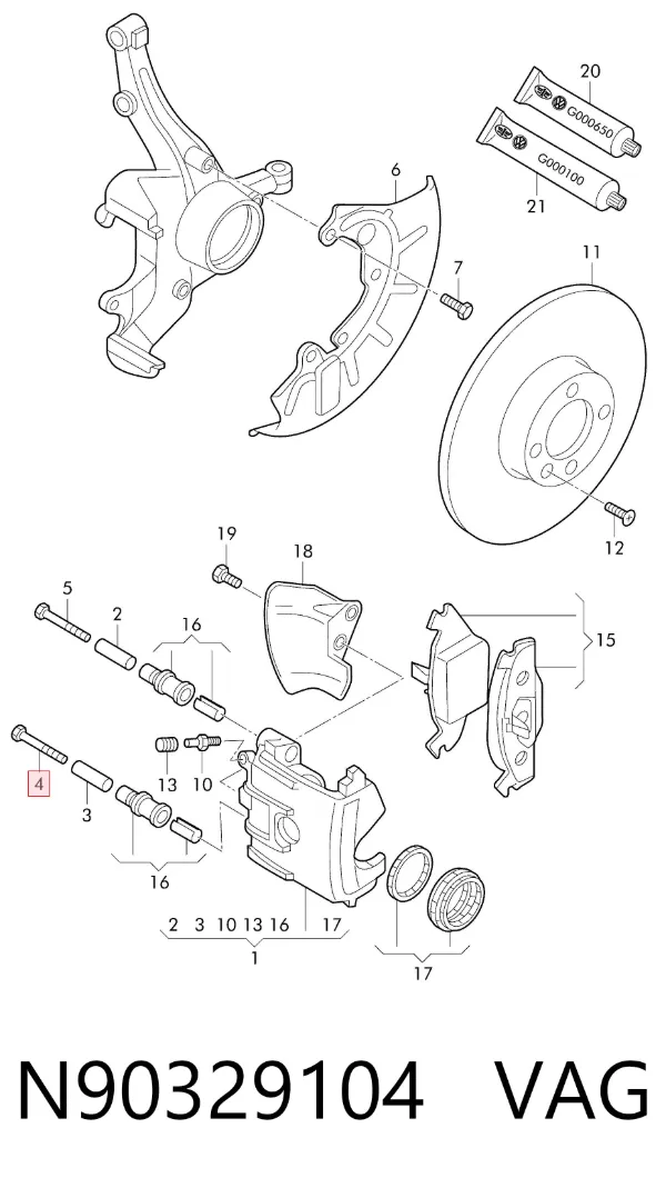 Parafuso de cabeça de motor (CBC) N90329104 VAG