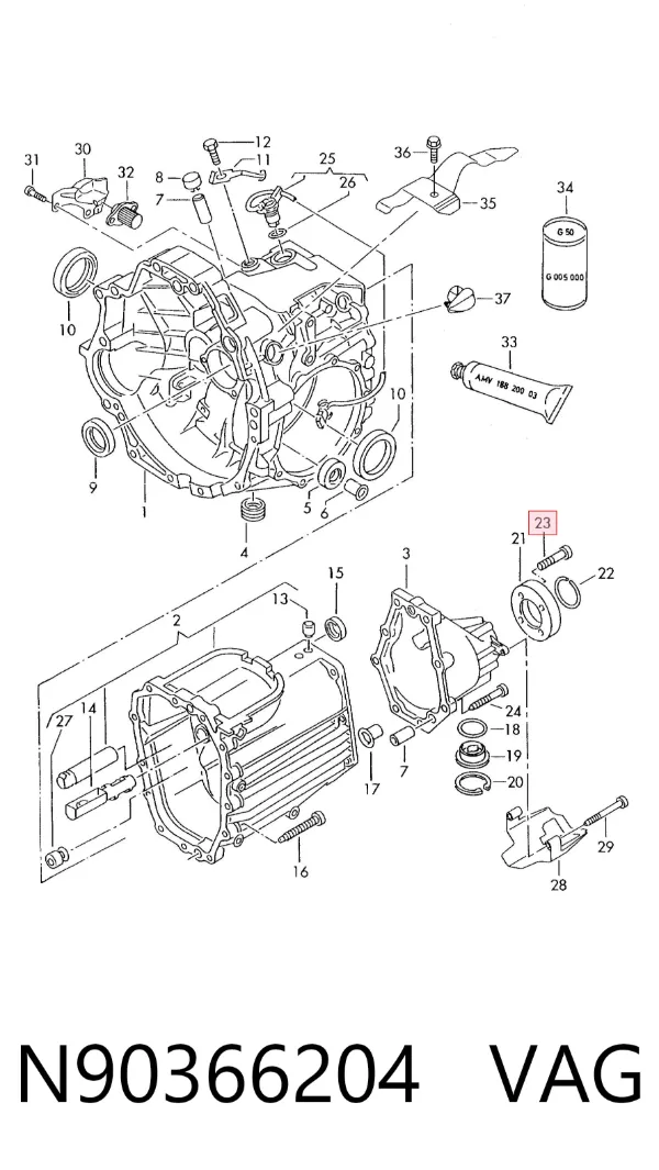 Parafuso de cabeça de motor (CBC) N90366204 VAG