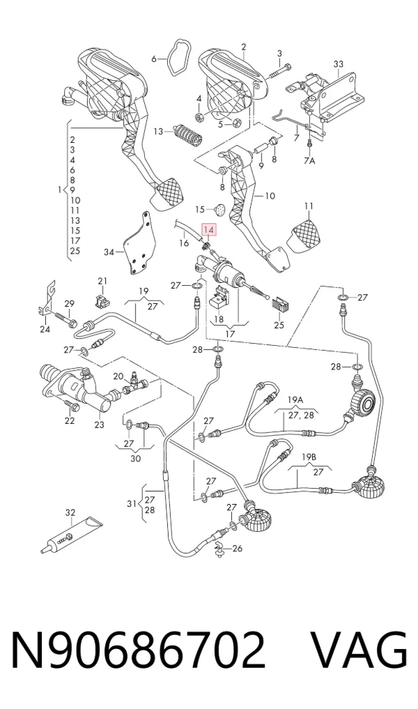 Braçadeira de mola N90686702 VAG