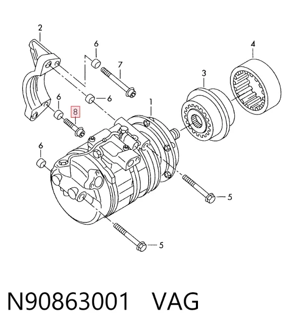 Parafuso de cabeça de motor (CBC) N90863001 VAG