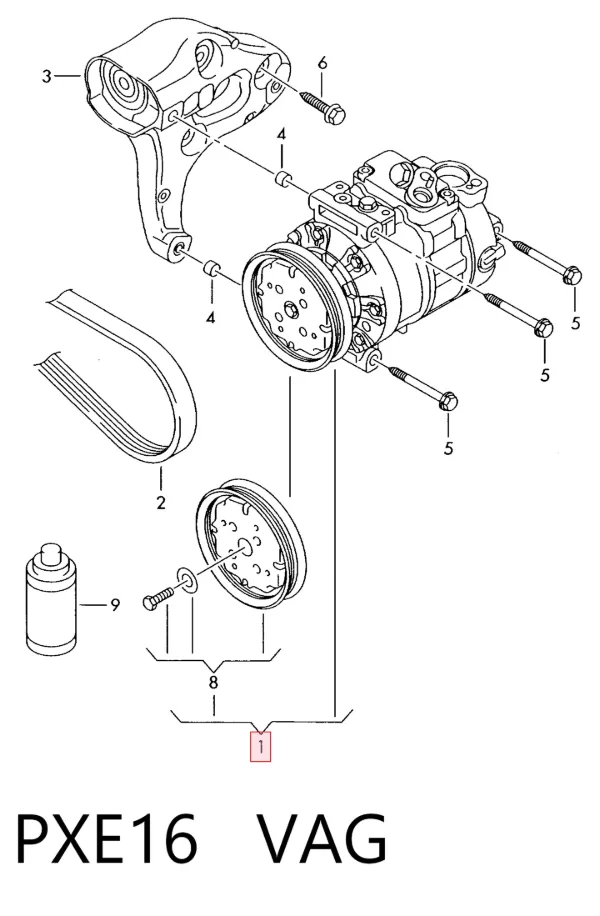 Compressor de aparelho de ar condicionado PXE16 VAG