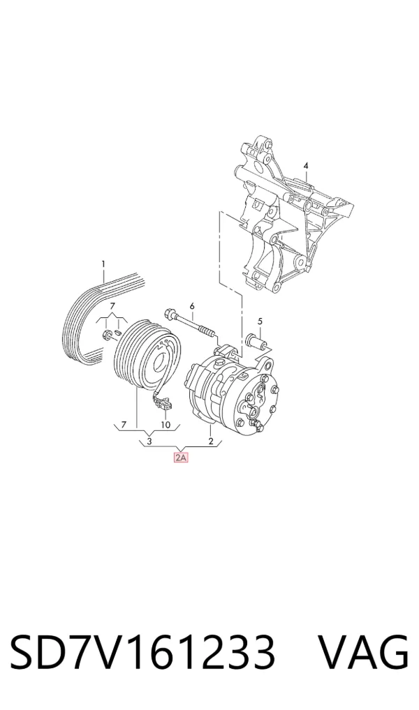 Compressor de aparelho de ar condicionado SD7V161233 VAG
