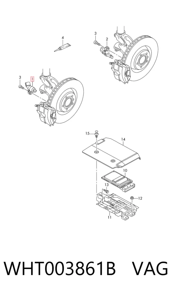 Sensor ABS dianteiro esquerdo WHT003861B VAG