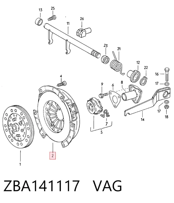 Cesta de embraiagem ZBA141117 VAG