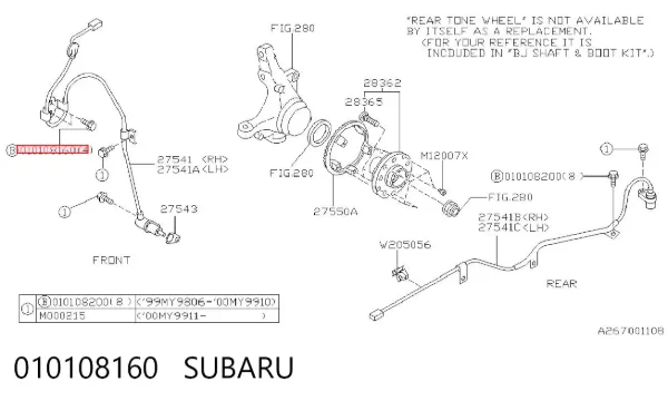  010108160 Subaru