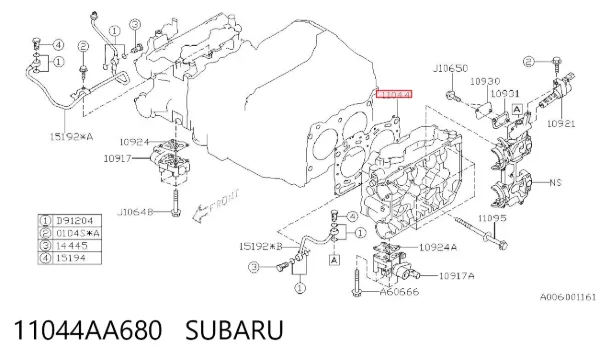 Vedante de cabeça de motor (CBC) 11044AA680 Subaru