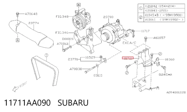 Consola do gerador Subaru Legacy II