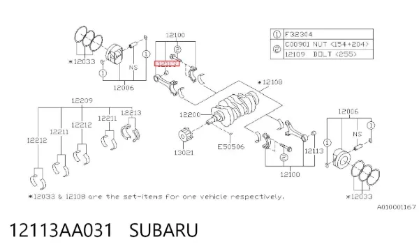 Bucha de biela 12113AA031 Subaru