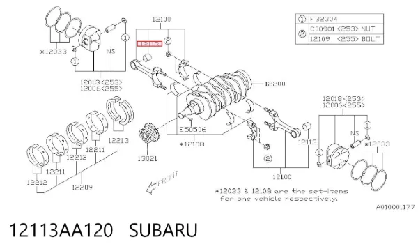 Bucha de biela 12113AA120 Subaru