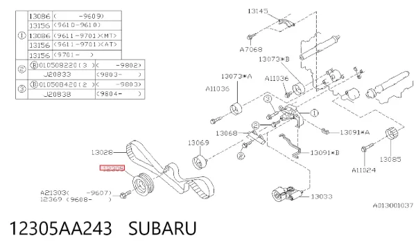 Polia de cambota 12305AA243 Subaru