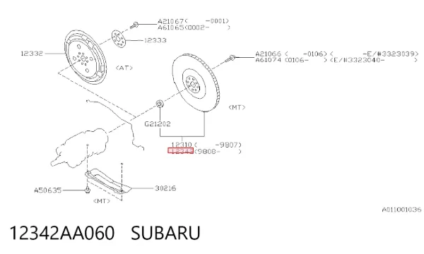 Volante de motor 12342AA060 Subaru