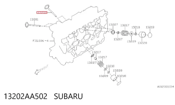 Válvula de escape 13202AA502 Subaru