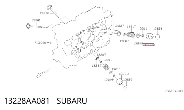 Compensador hidrâulico (empurrador hidrâulico), empurrador de válvulas 13228AA081 Subaru