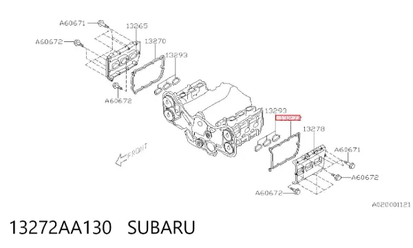 Vedante da tampa de válvulas de motor esquerdo 13272AA130 Subaru