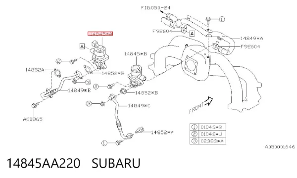 Válvula de fornecimento de ar secundário 14845AA220 Subaru
