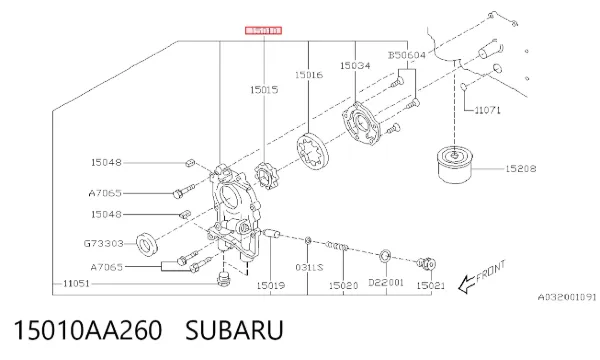 Bomba de óleo 15010AA260 Subaru