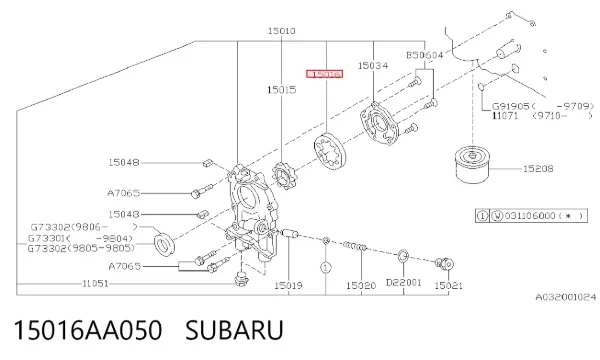  15016AA050 Subaru