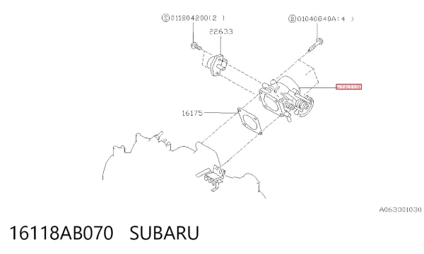 Válvula de borboleta montada 16118AB070 Subaru