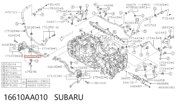  16610AA010 Subaru