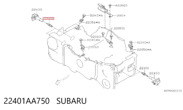 Vela de ignição 22401AA750 Subaru