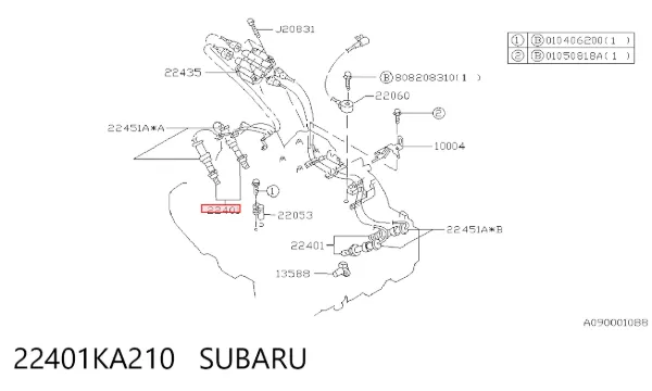 Vela de ignição 22401KA210 Subaru