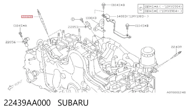 Vela de incandescência 22439AA000 Subaru
