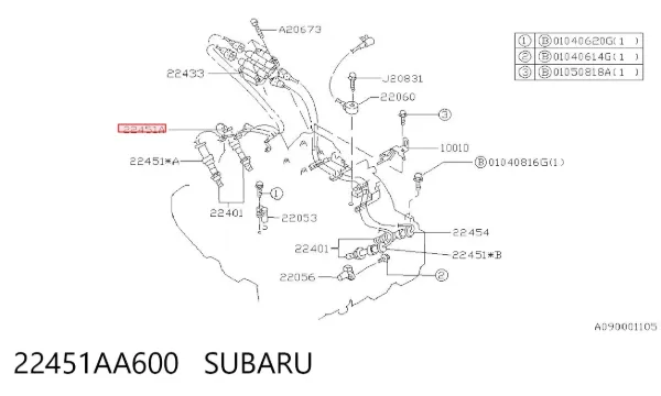Fios de alta voltagem, kit 22451AA600 Subaru