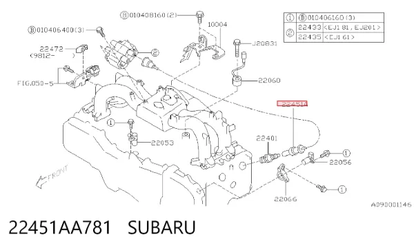 Fios de alta voltagem, kit 22451AA781 Subaru
