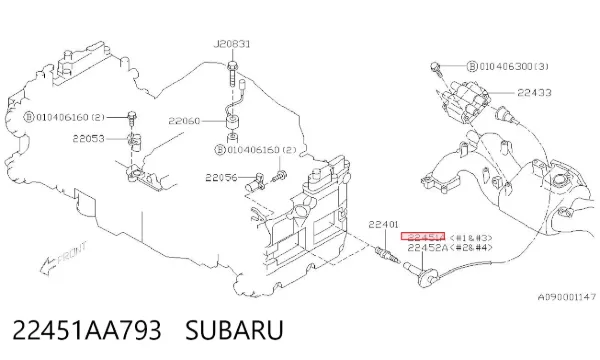 Fios de alta voltagem, kit 22451AA793 Subaru