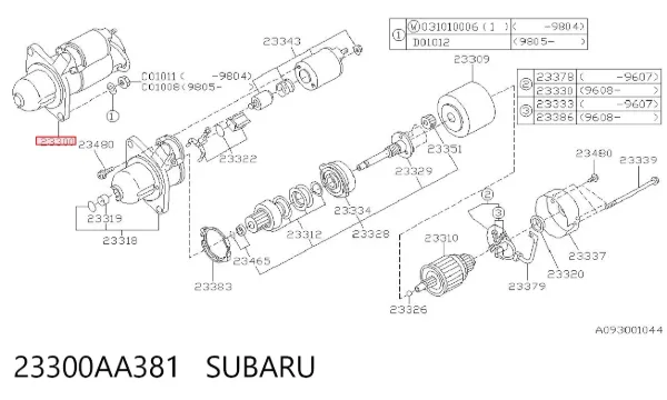 Motor de arranco 23300AA381 Subaru