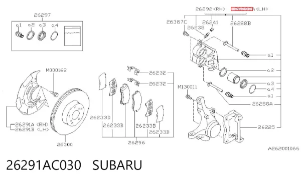 Suporte do freio dianteiro esquerdo 26291AC030 Subaru
