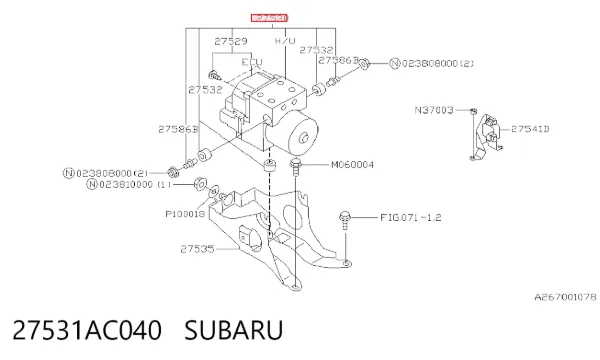 Unidade hidráulico de controlo ABS Subaru Legacy II