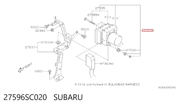 Unidade hidráulico de controlo ABS 27596SC020 Subaru