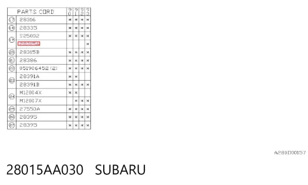 Bucim externo de cubo dianteiro 28015AA030 Subaru