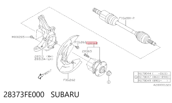 Cubo dianteiro 28373FE000 Subaru