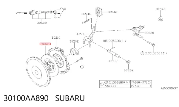 Disco de embraiagem 30100AA890 Subaru