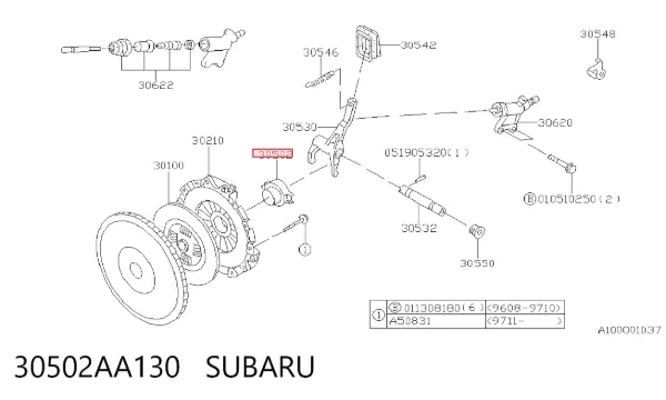 Rolamento de liberação de embraiagem 30502AA130 Subaru