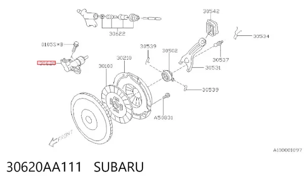 Cilindro de trabalho de embraiagem 30620AA111 Subaru