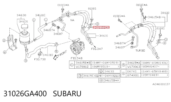  31026GA400 Subaru