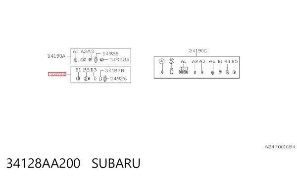 Kit de reparação da cremalheira da direção (do mecanismo), (kit de vedantes) 34128AA200 Subaru