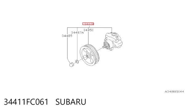 Bomba da Direção hidrâulica assistida 34411FC061 Subaru