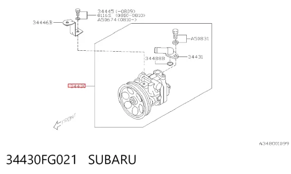 Bomba da Direção hidrâulica assistida 34430FG021 Subaru