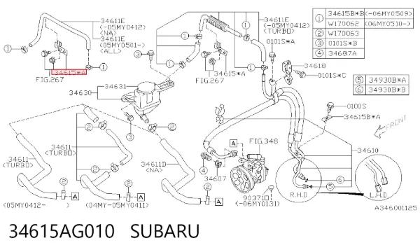  34615AG010 Subaru
