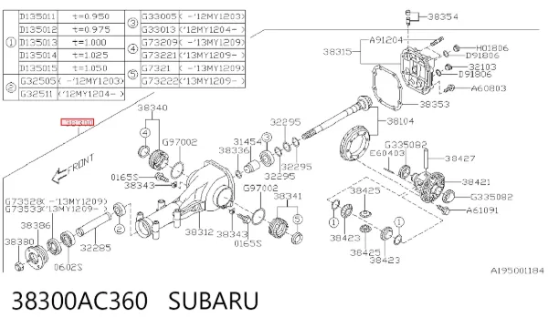 Diferencial traseiro 38300AC360 Subaru