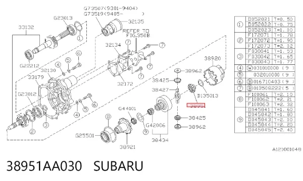  38951AA030 Subaru
